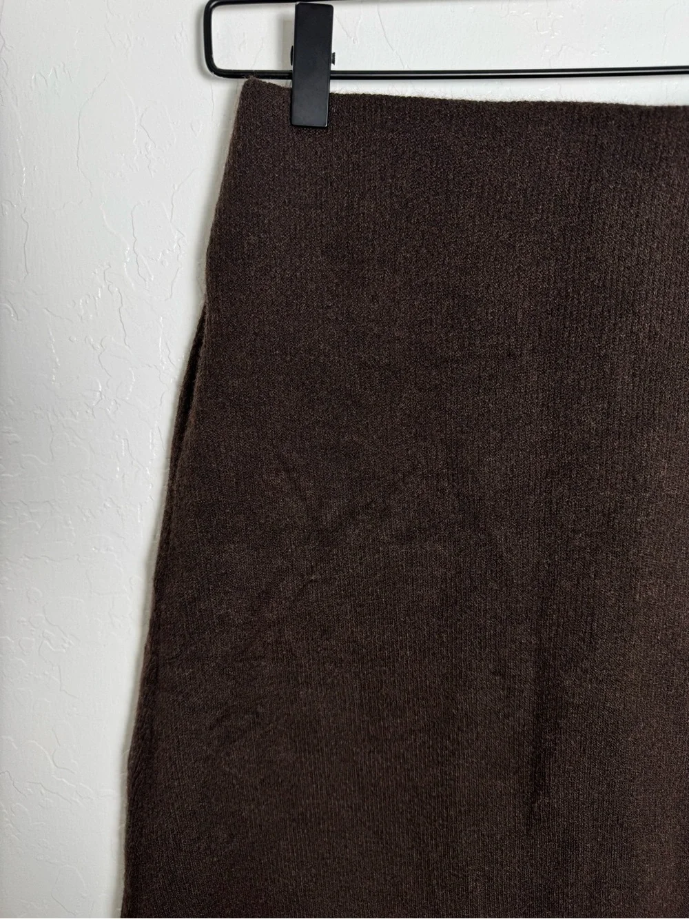 OGL Chocolate Brown Wool Blend Midi Skirt